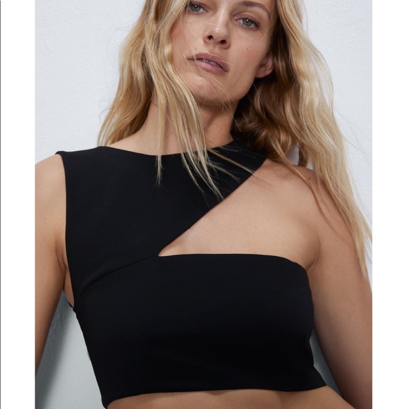 Zara | Tops | Zara Cut Out Crop Top | Poshmark